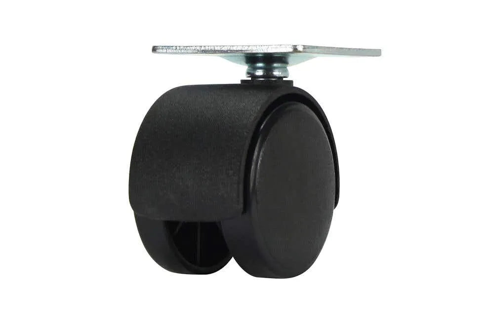 Cold Steel Twin Wheel Hooded Plate Furniture Castor 40mm - 2 Pack