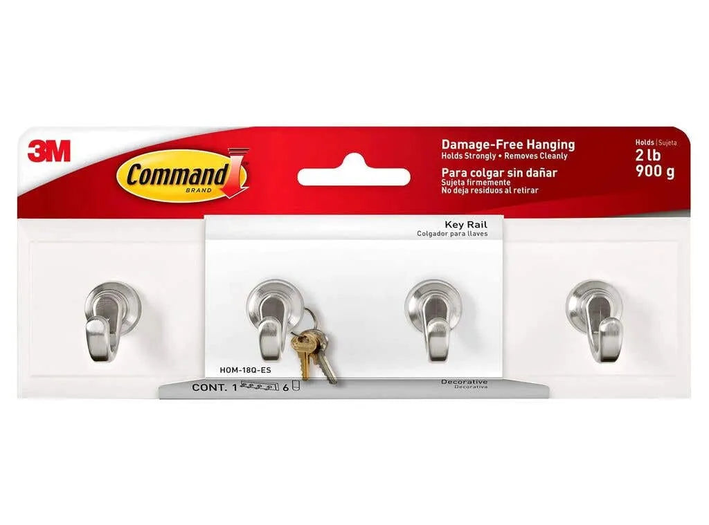 Command Hooks Damage Free Key Rail