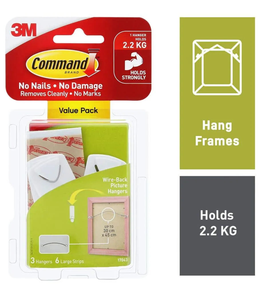 Command Wire-Backed Picture Hangers - 3 Pack