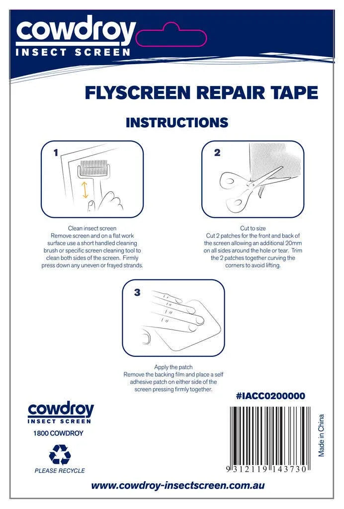 Cowdroy Flyscreen Repair Tape 5m x 50mm