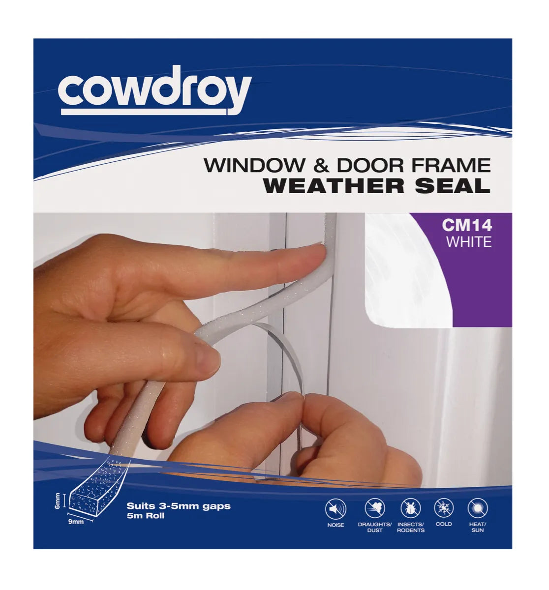 Cowdroy Foam Window & Door Weather Seal 6 x 9mm CM14