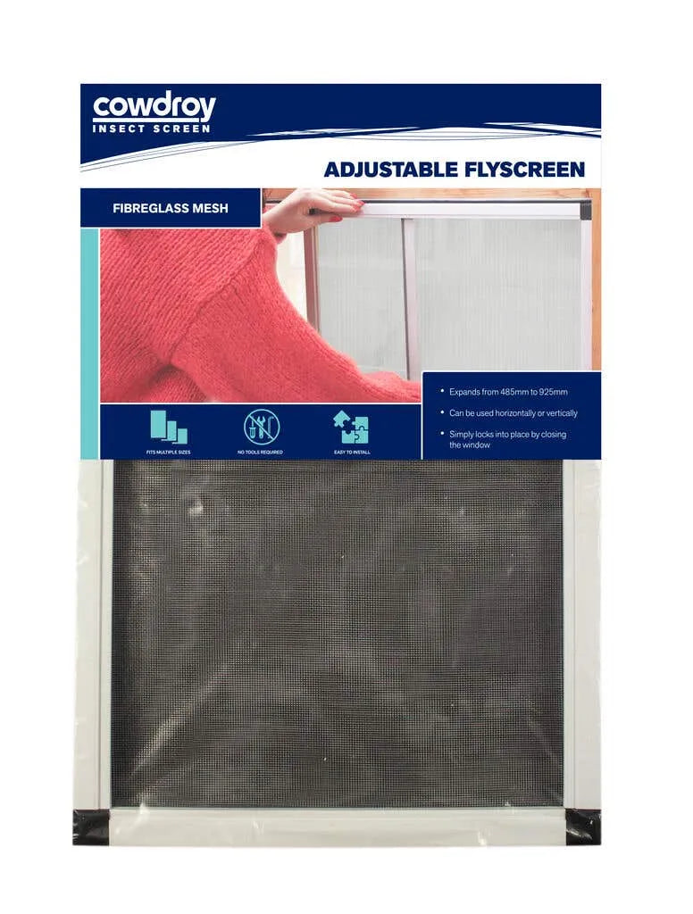 Cowdroy Window Adjustable Flyscreen 485 - 925mm