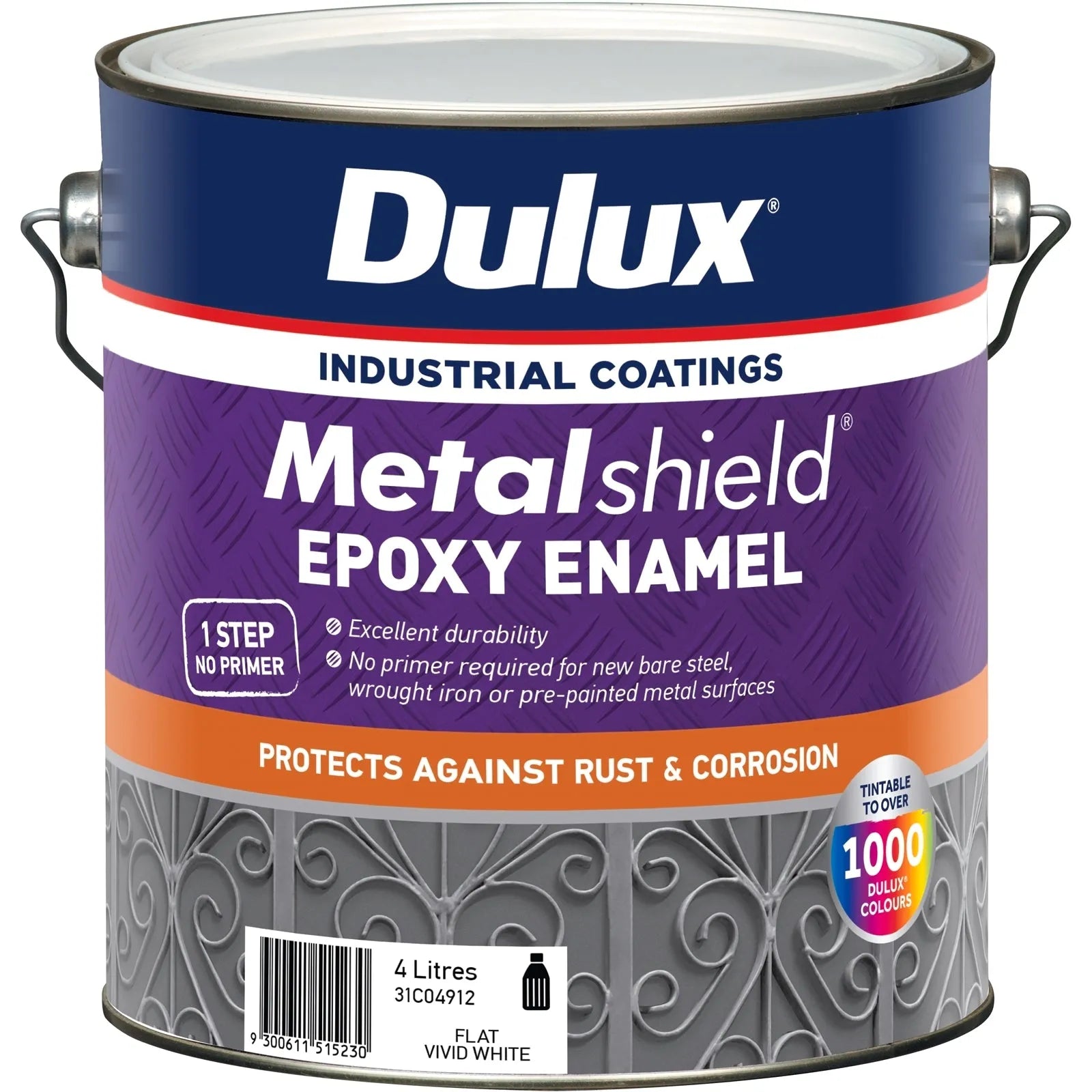 Dulux 4L Metalshield Epoxy Enamel Flat White