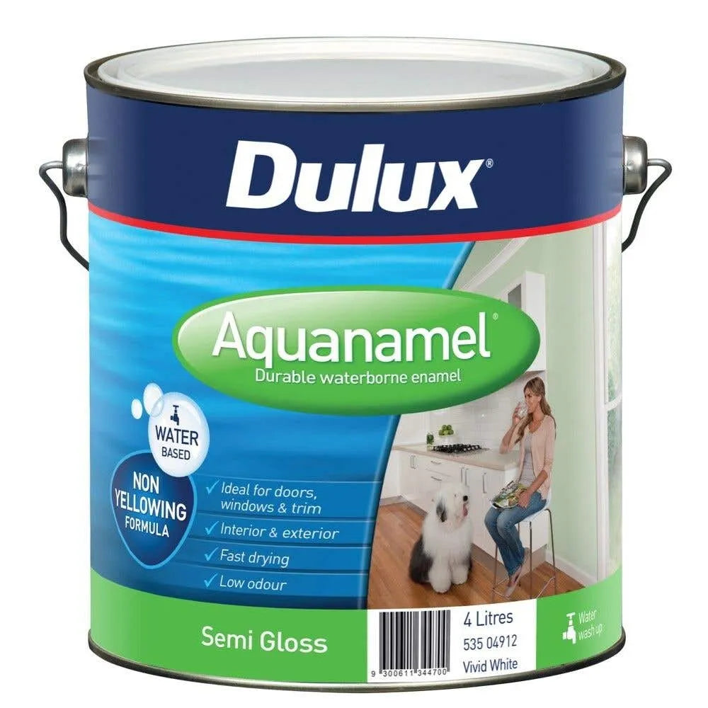 Dulux Aquanamel Semi Gloss Vivid White 4L