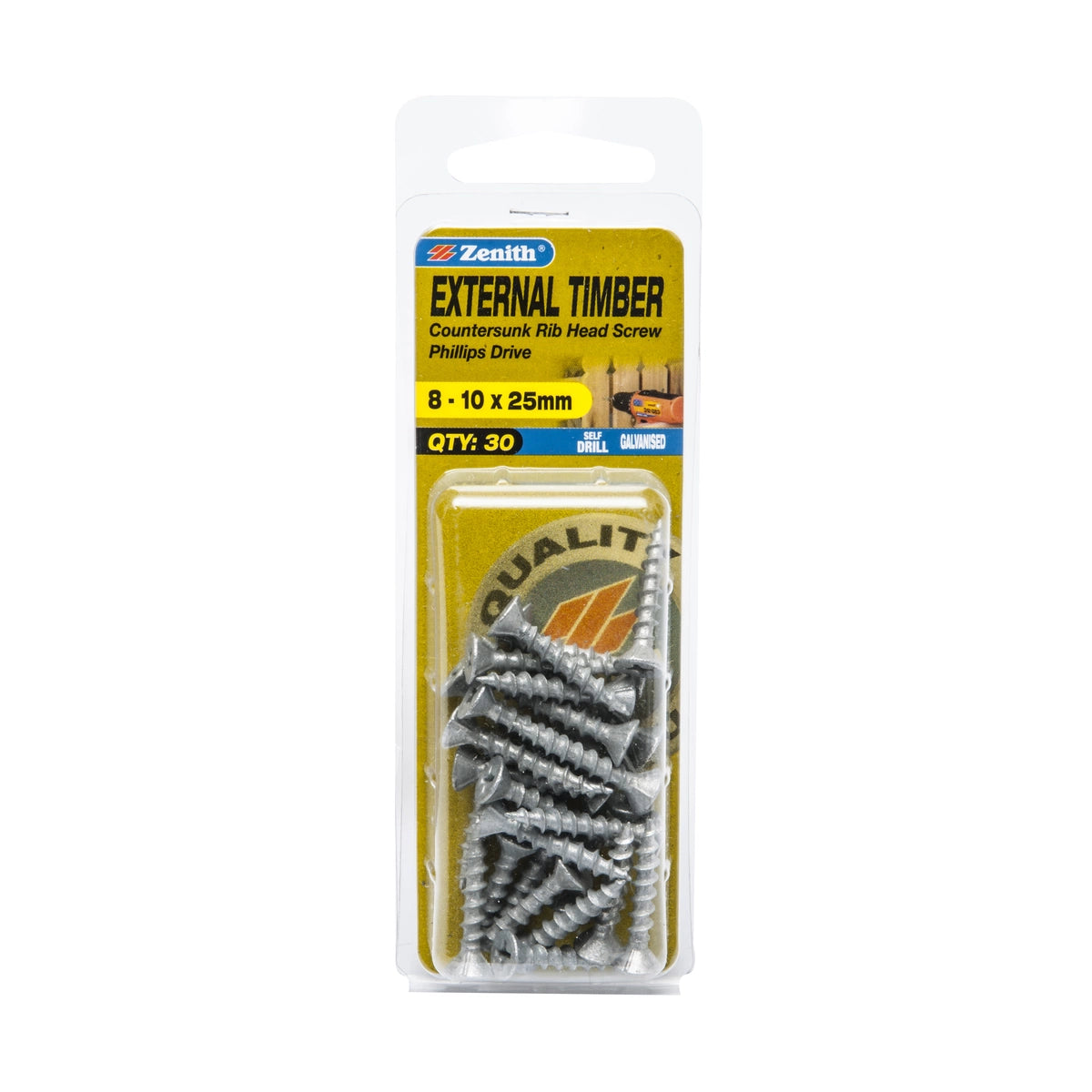 Zenith Button Head Timber Stitching Screw 8G x 25mm 30 Pack