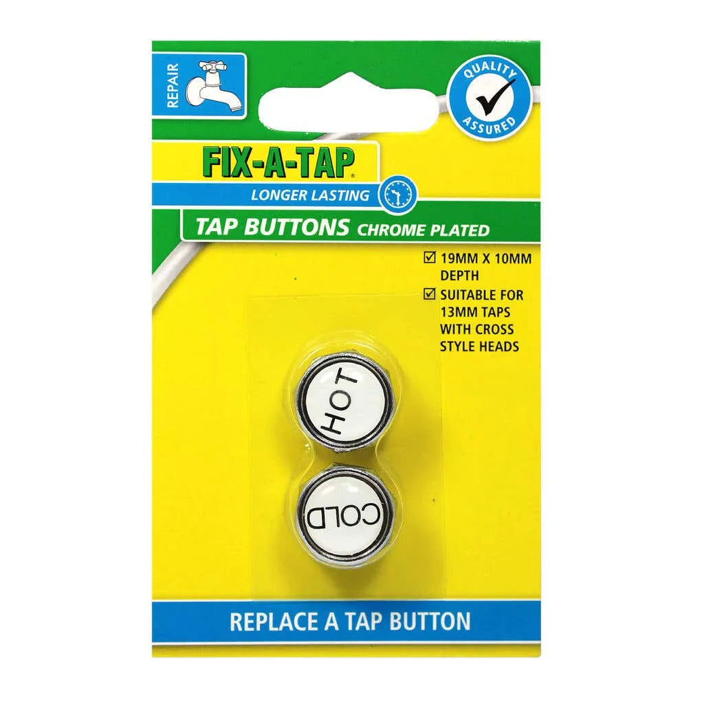 Fix-A-Tap Tap Button Chrome Plated 19mm x 10mm