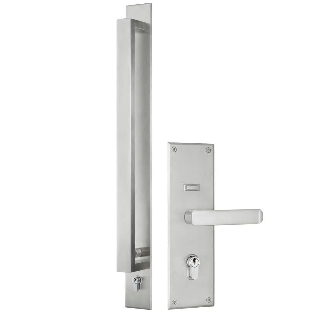 Gainsborough Trilock Omni Pull Handle & Allure Leverset Double Cylinder Stainless Steel 600mm 8905ALLPS