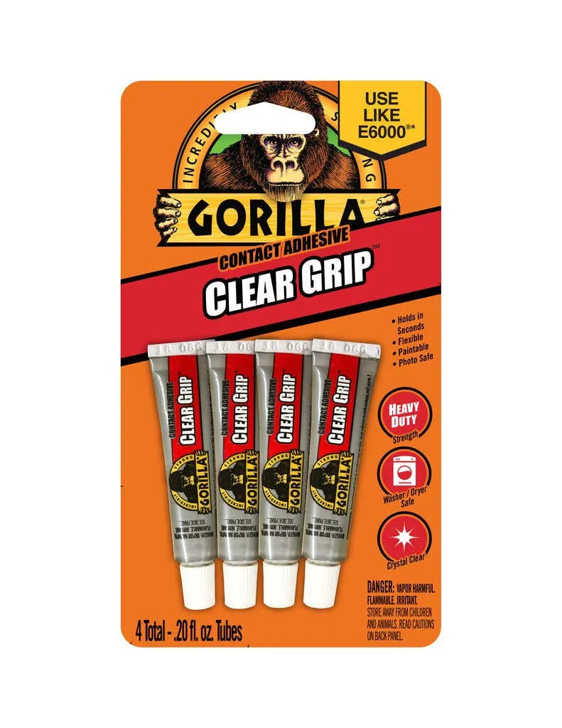 Gorilla Contact Adhesive Clear Tube 4 x 5.9ml
