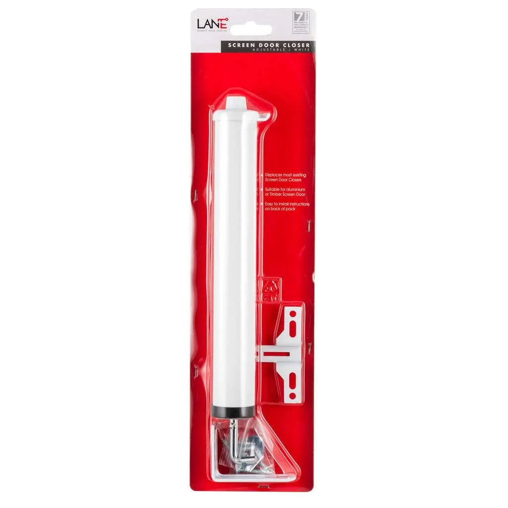Lane PNeumatic Screen Door Closer White