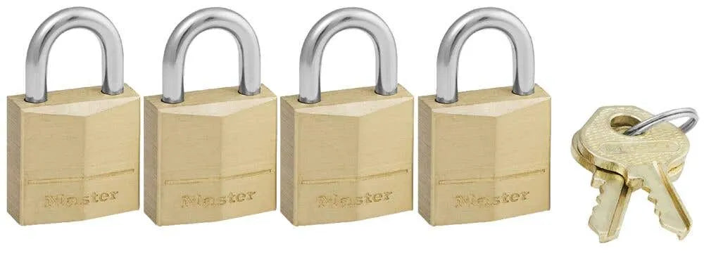 Master Lock Brass Padlock 20mm - 4 Pack