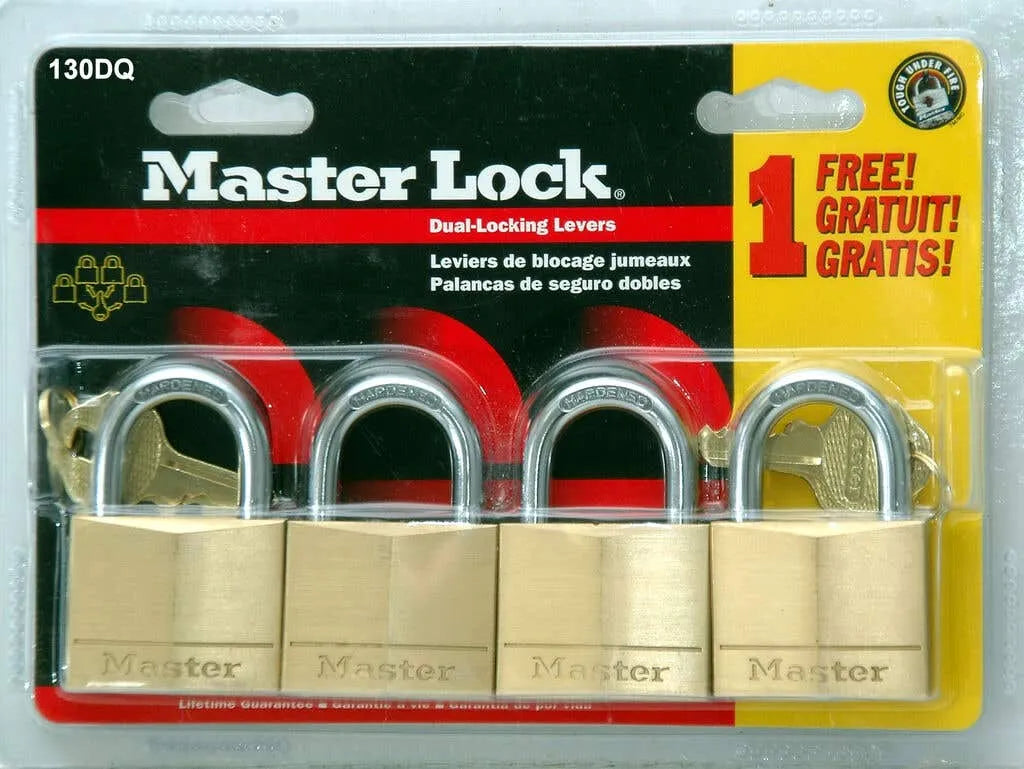 Master Lock Brass Padlock 30 x 16mm - 4 Pack