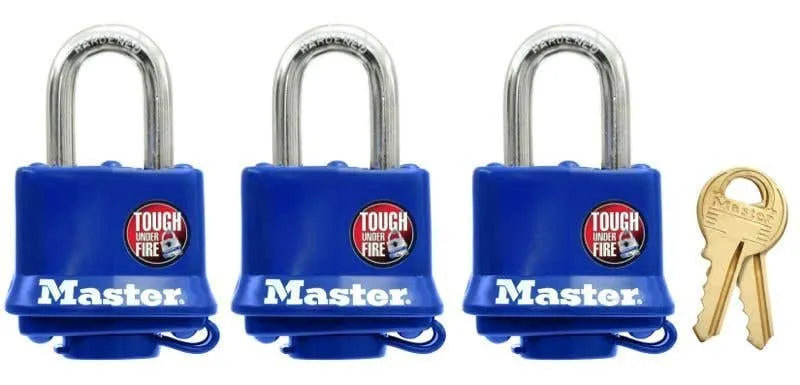 Master Lock Laminated Coated Padlock 40mm - 3 Pack
