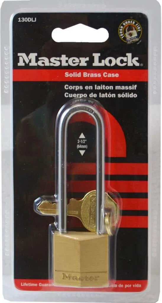 Master Lock Long Shackle Brass Padlock 30mm