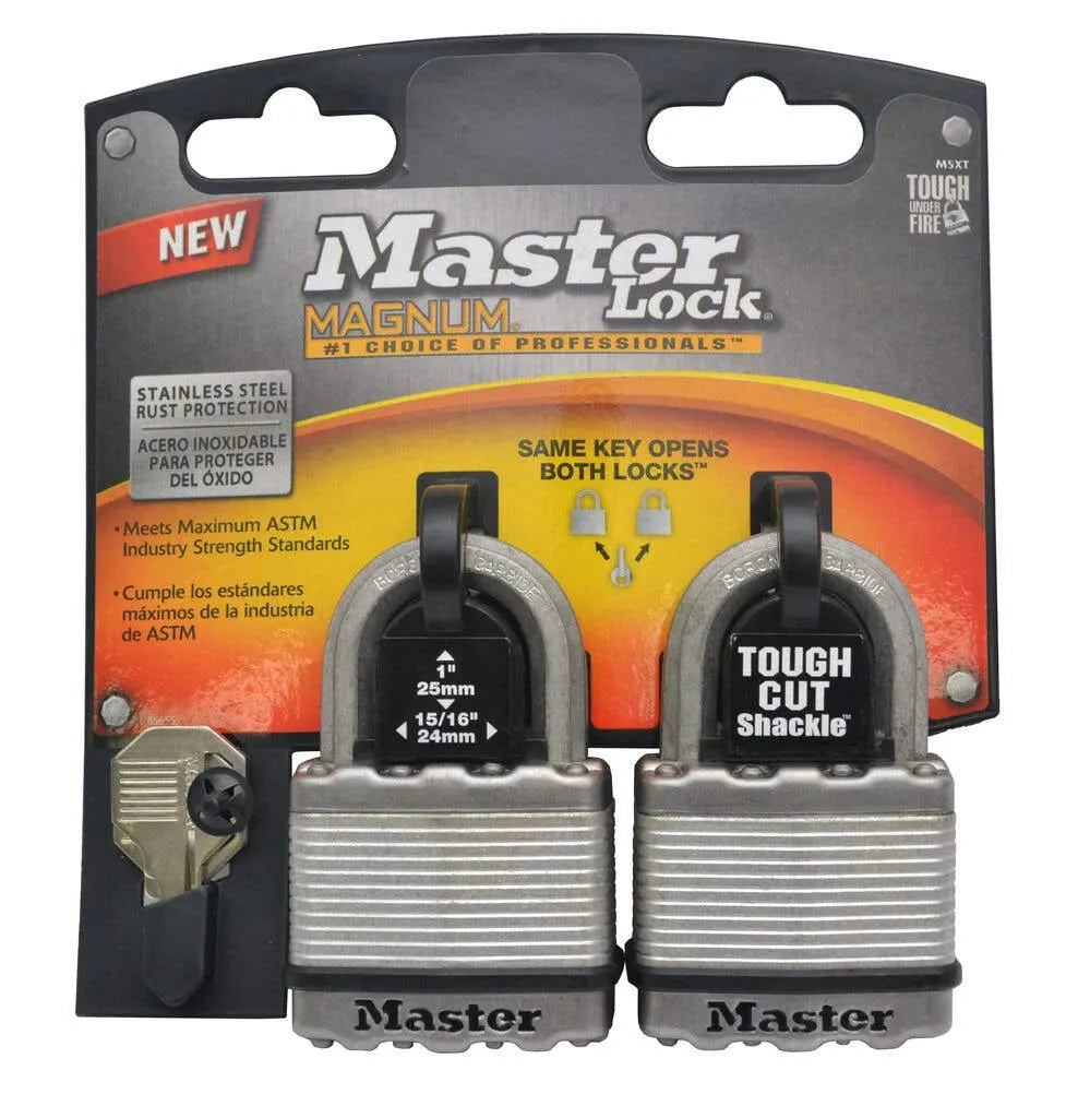 Master Lock Magnum Laminated Steel Padlock 45mm - 2 Pack