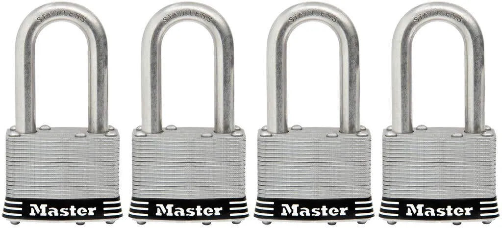 Master Lock Stainless Steel Laminated Padlock - 4 Pack
