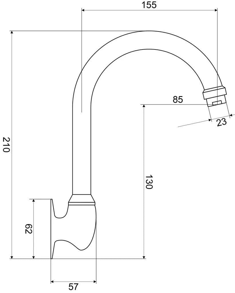 Mildon Deluxe Wall Outlet 210mm Chrome