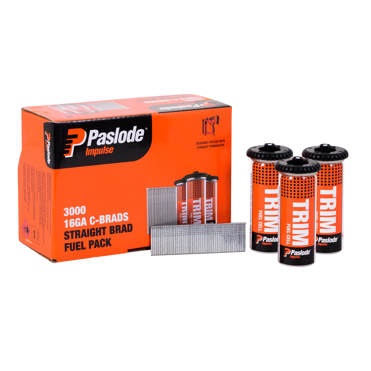 Paslode 25 x 1.6mm C25 Impulse Brad With Fuel - 3000 Pack