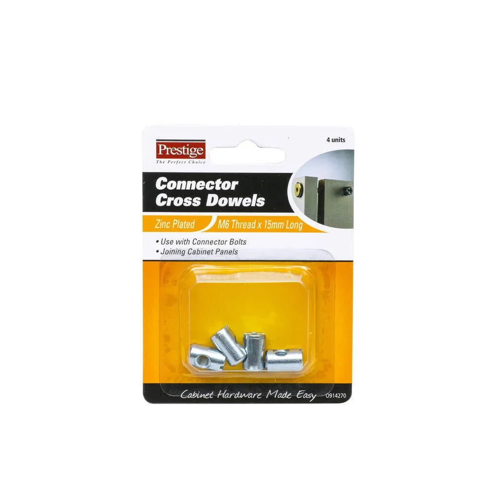 Prestige Connector Cross Dowels ZP 15mm - 4 Pack