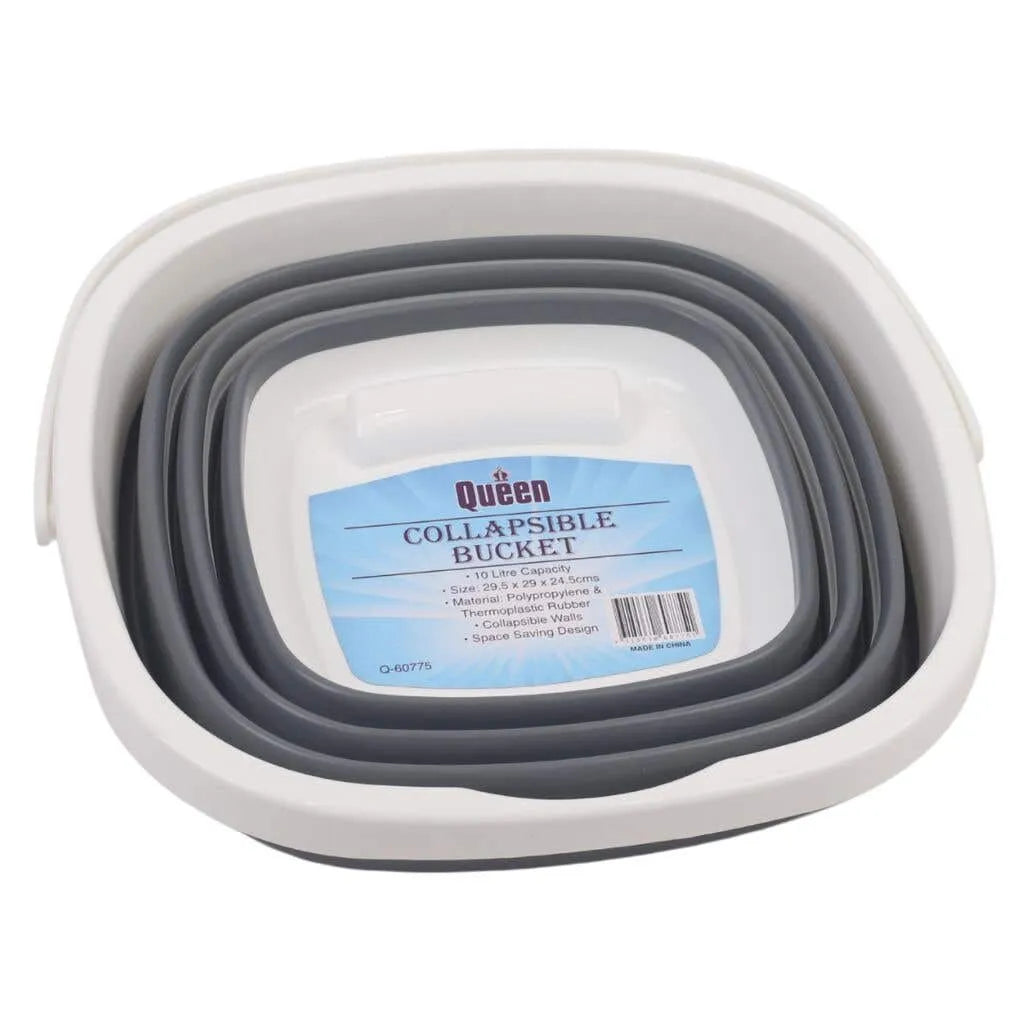 Queen Collapsible Bucket Grey & White 10L