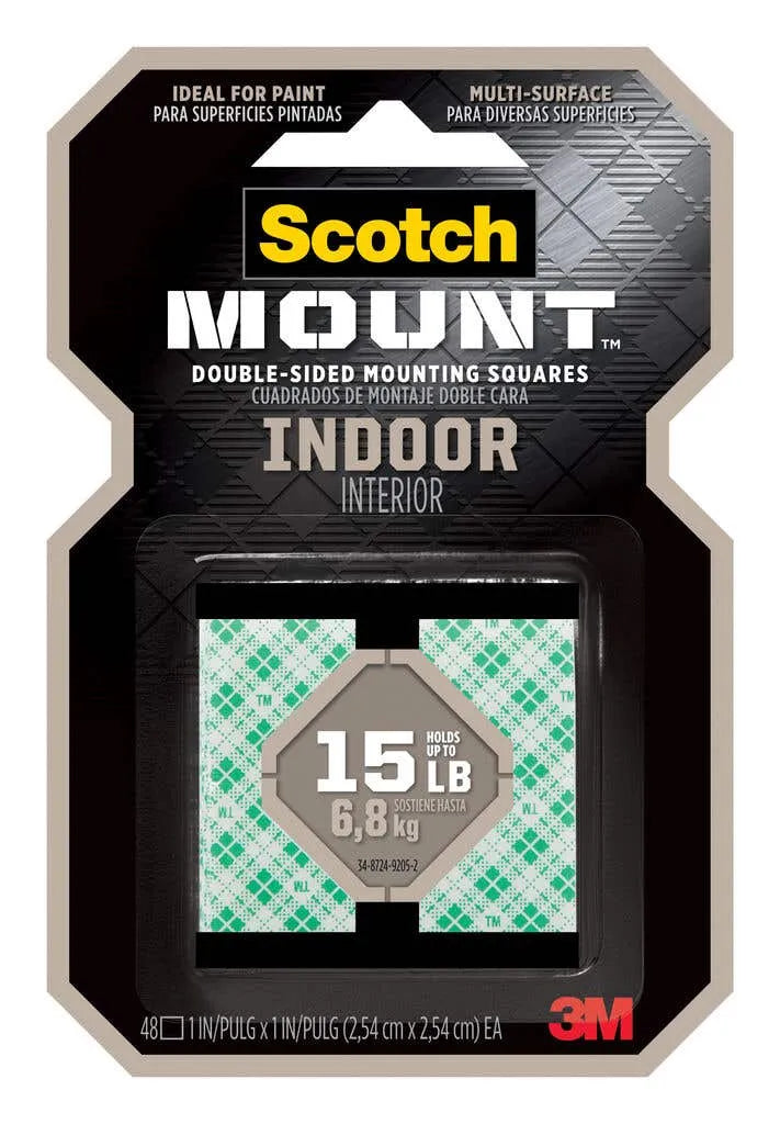 Scotch-Mount Indoor Double-Sided Mounting Squares 254mm x 254mm - 48 Pack