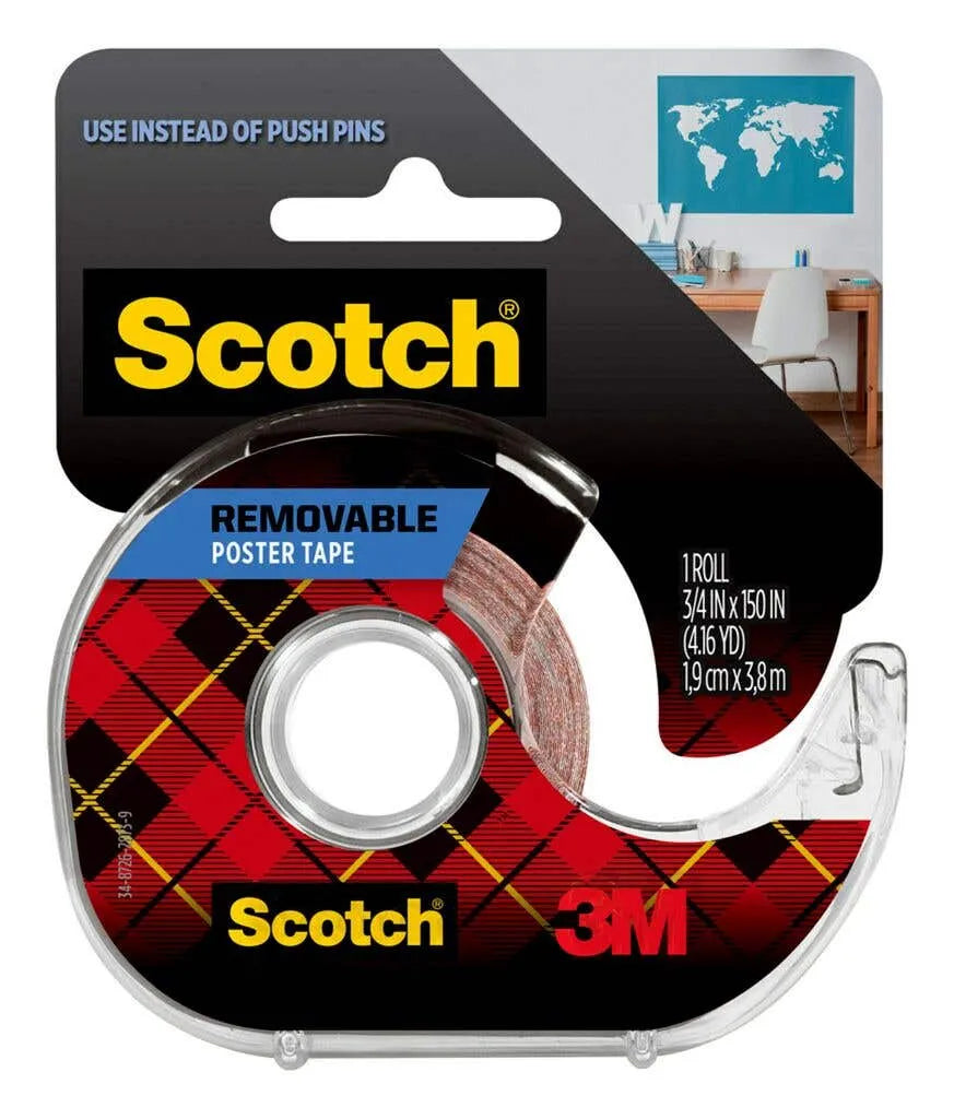 Scotch Removable Poster Tape with Dispenser 19mm x 3.8m