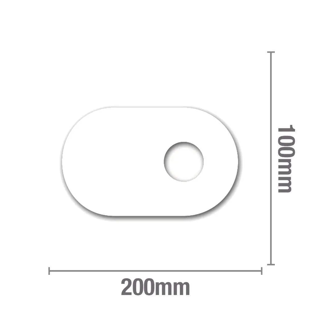 Self Adhesive Cupboard Plate Oval White 40mm - 10 Pack