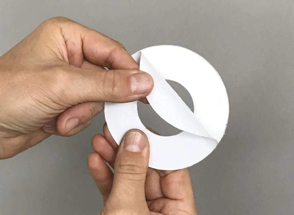 Self Adhesive Cupboard Plate Round White 40mm - 10 Pack