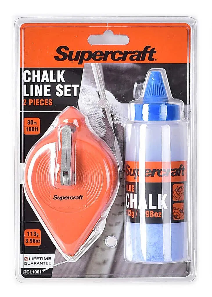 Supercraft Chalk Line Reel Set 30m - 2 Piece