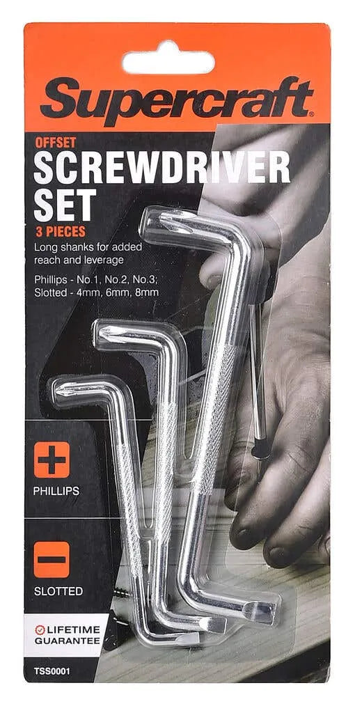 Supercraft Offset Screwdriver Set - 3 Piece