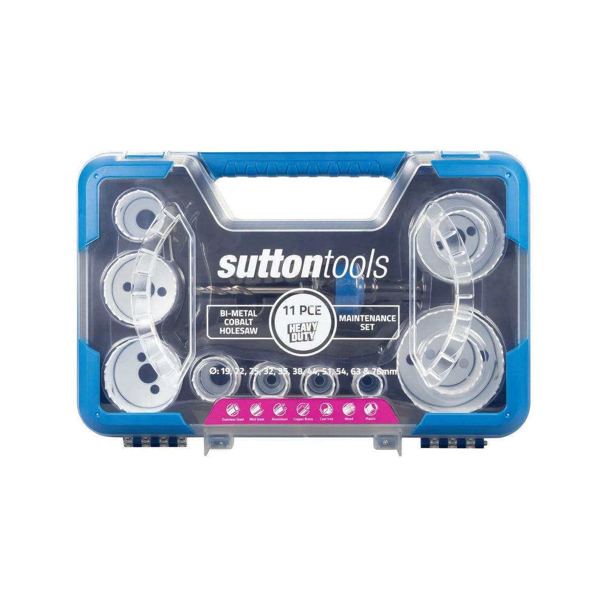 Sutton Bi-Metal Cobalt Hole Saw Maintenance Set 19-76mm - 11 Piece