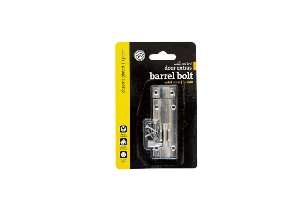 Trio Barrel Bolt Chrome Plated 25 x 65mm