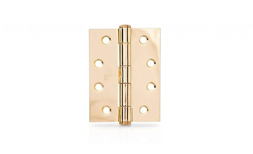 Trio Door Butt Hinge Fixed Pin Gold Plated 100 x 75 x 2.5mm