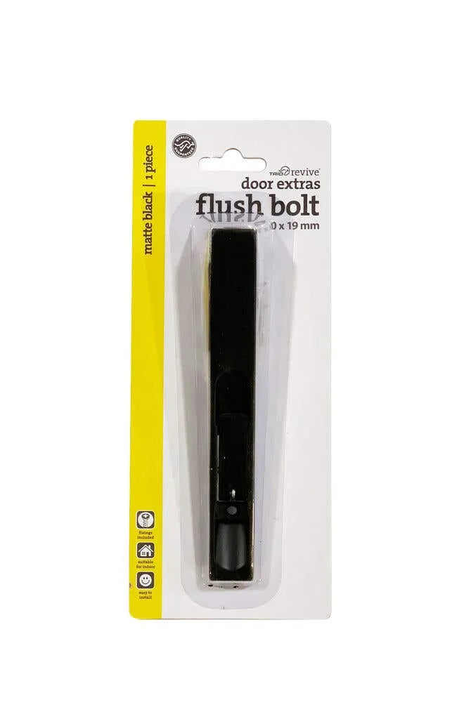 Trio Flush Bolt Black 150 x 19mm