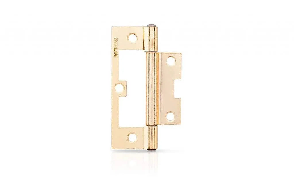 Trio Hirline Door Hinge Fixed Pin Brass Plated 90 x 52 x 1.8mm
