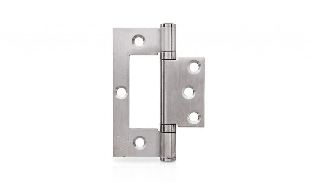 Trio Hirline Door Hinge Fixed Pin Satin Chrome 100 x 70 x 2.5mm