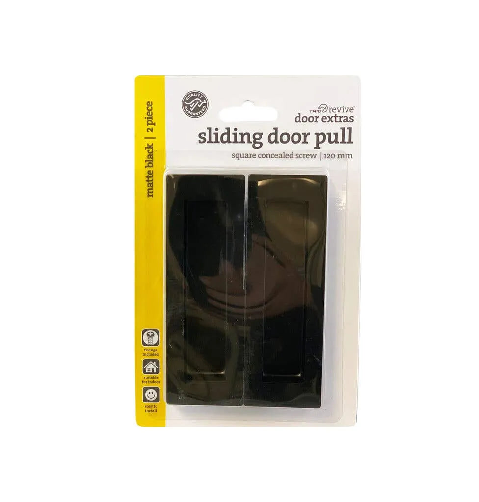 Trio Revive Square Concealed Sliding Door Pull Black 120 x 40mm