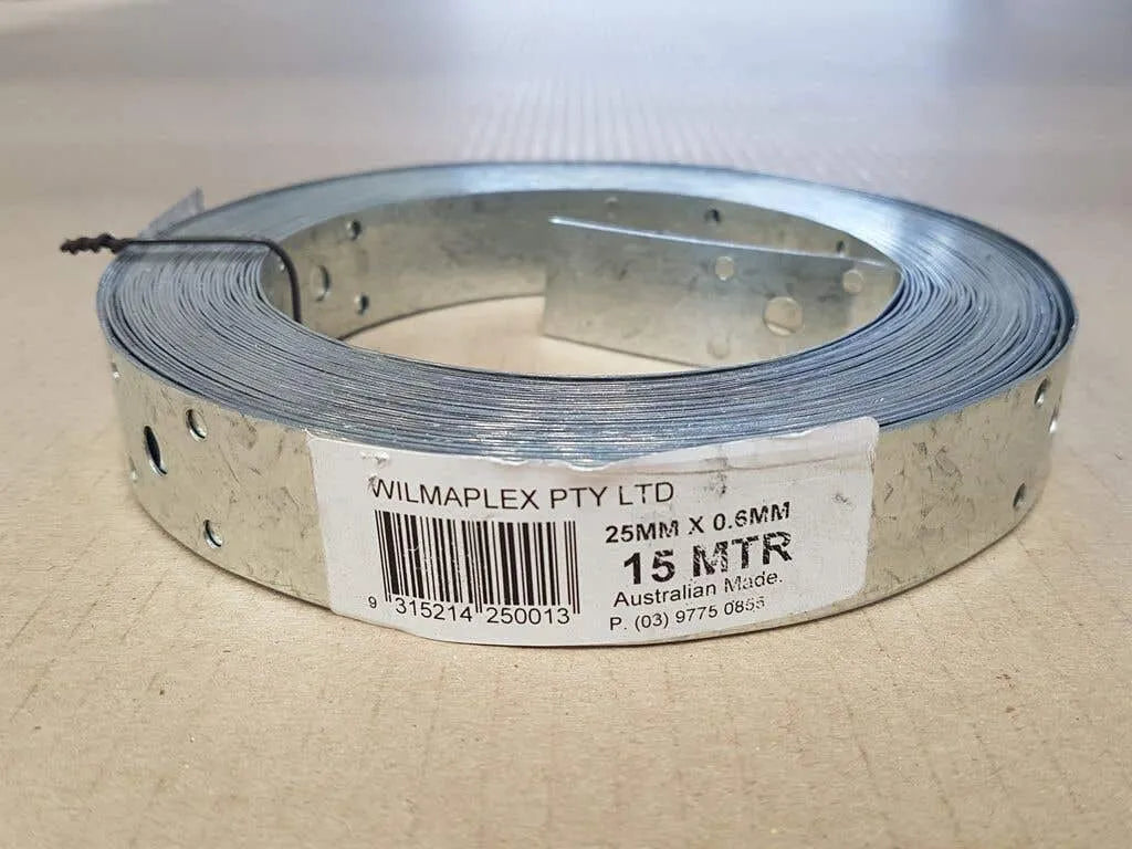 Wilmaplex Hoop Iron Perforated 25 x 0.6mm x 15m