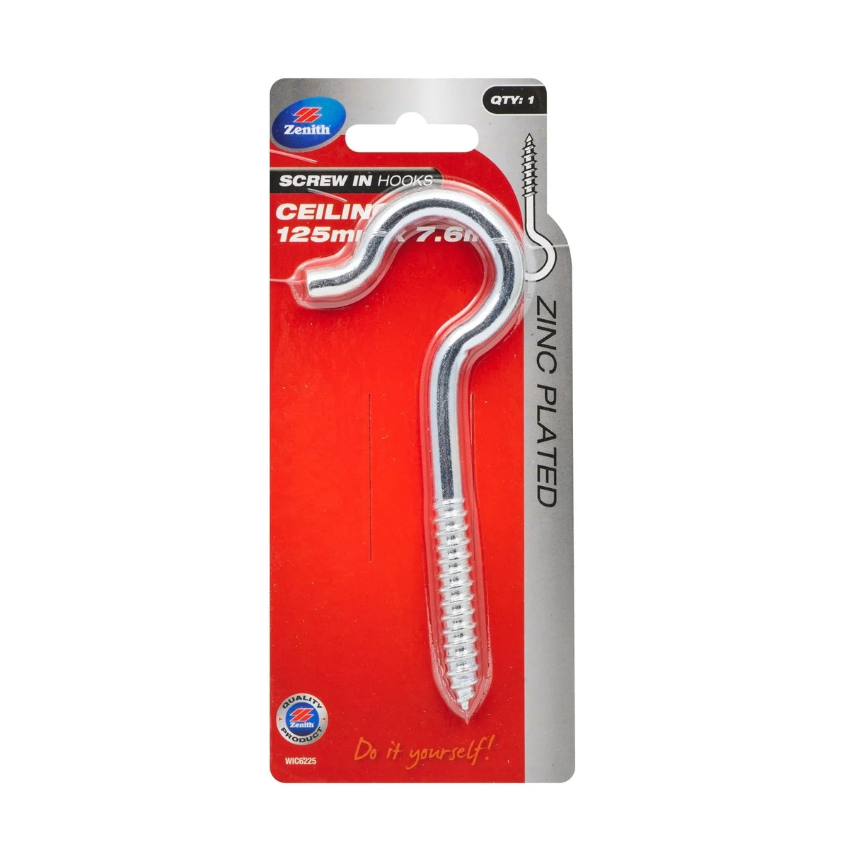 Zenith 125 x 7.6mm ZP Ceiling Hook