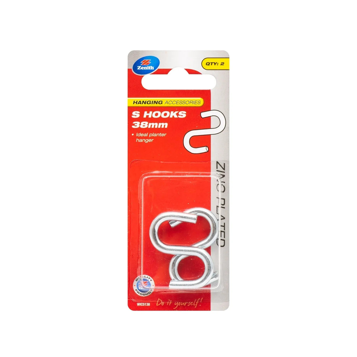 Zenith 38 x 4.3mm ZP S Hook - 2 Pack