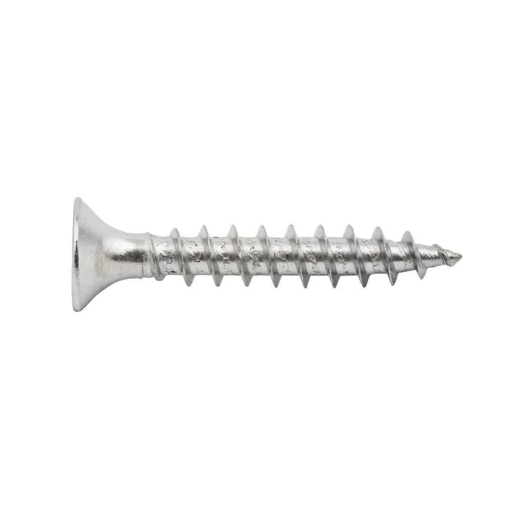 Zenith Hinge Screws Satin Chrome 10g x 30mm - 100 Pack