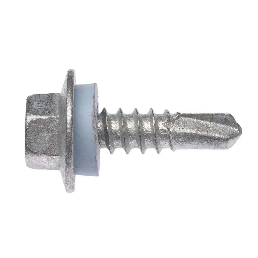 Zenith Metal Screws Hex Head with Seal Galv 12G x 20mm - 100 Pack