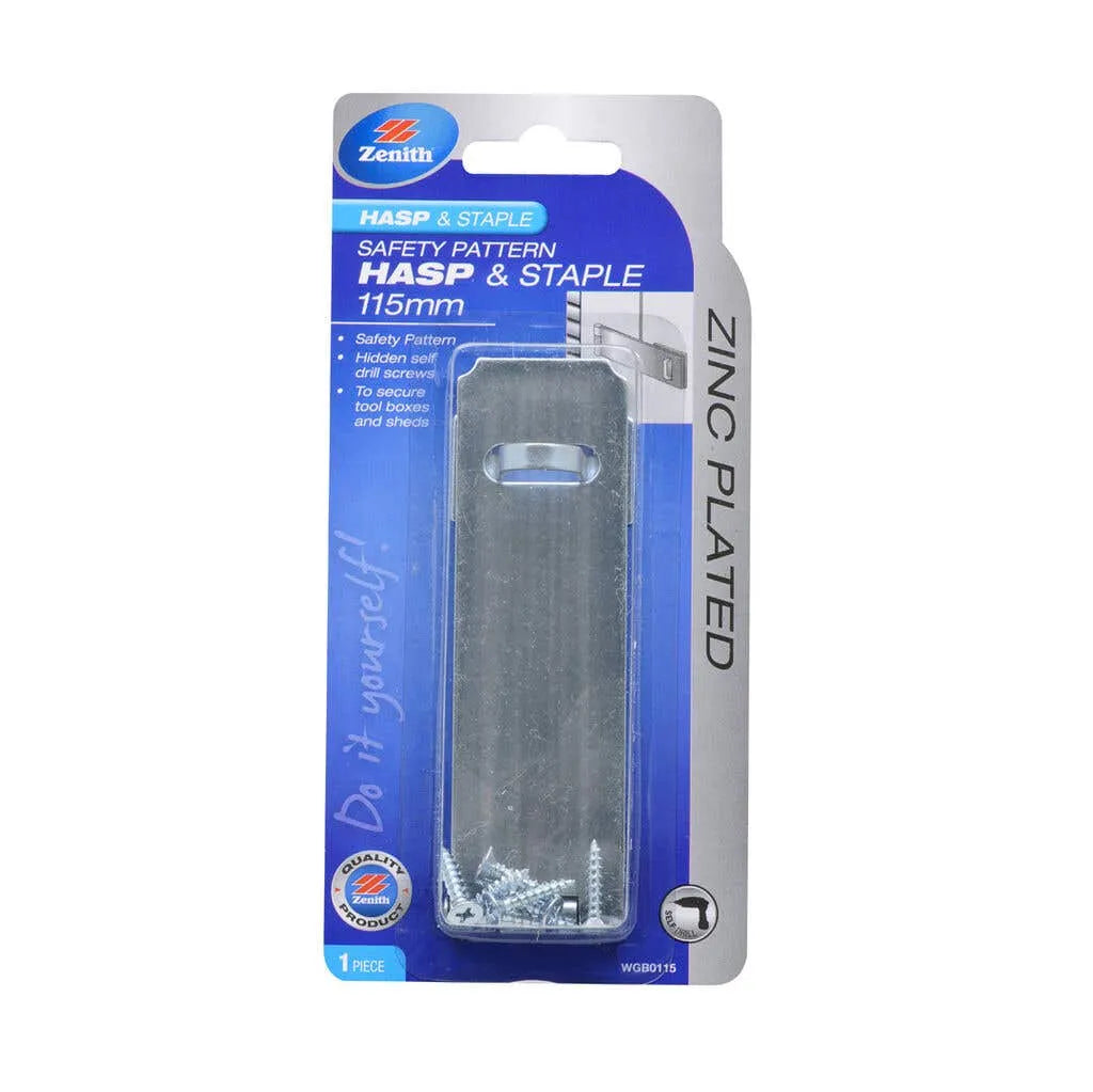 Zenith Safety Pattern Hasp & Staple ZP 115mm
