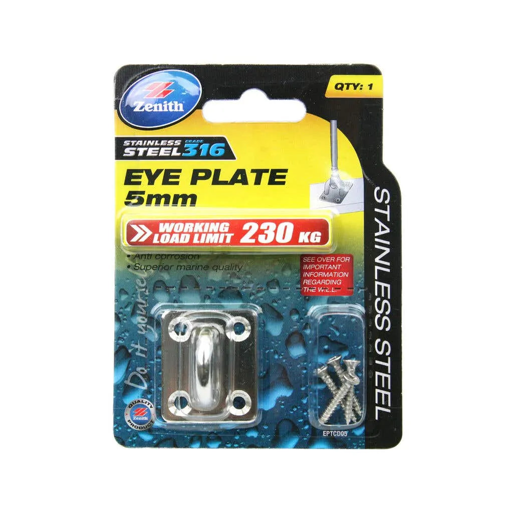 Zenith Square Eye Plates Stainless Steel 5mm