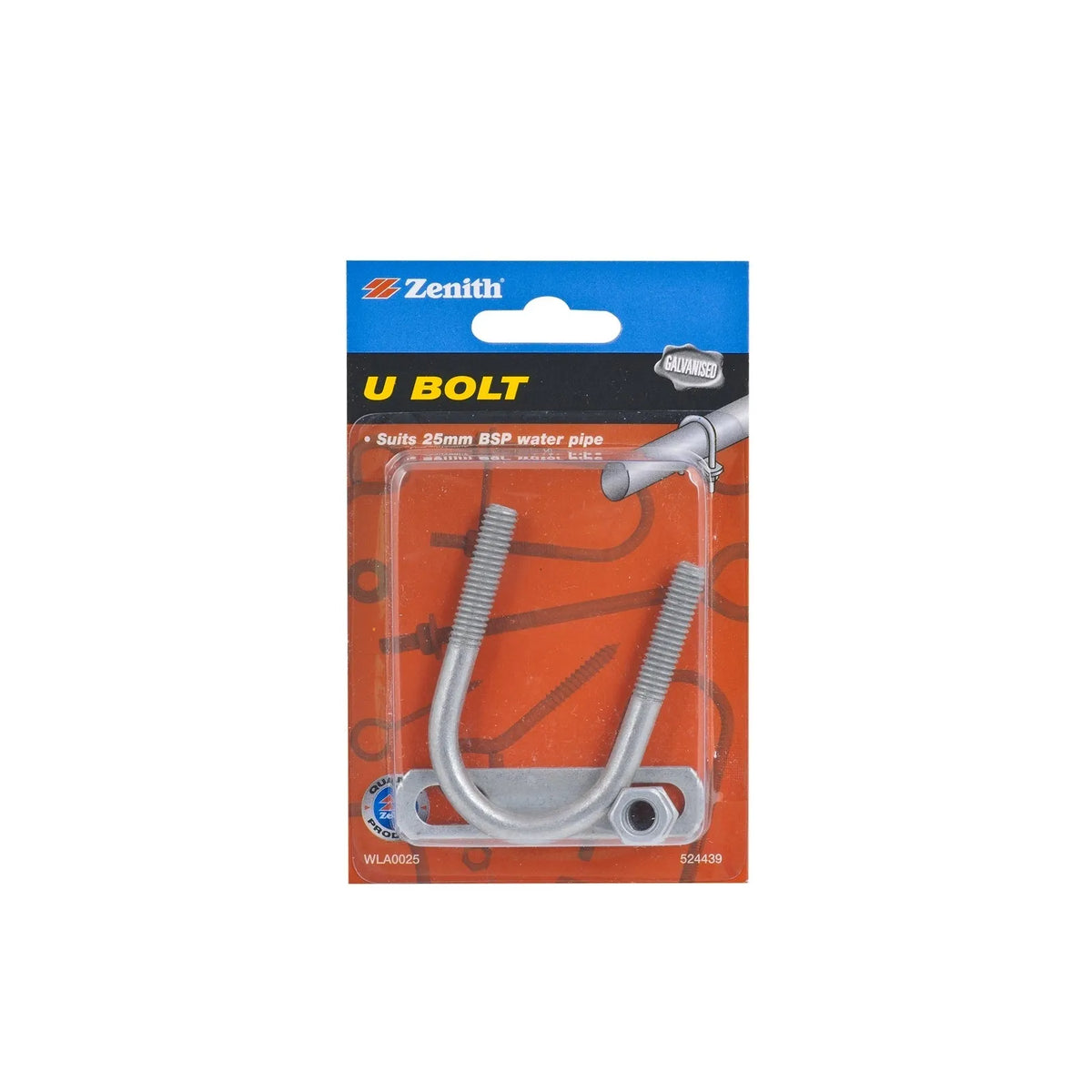 Zenith U Bolt 25mm Galv