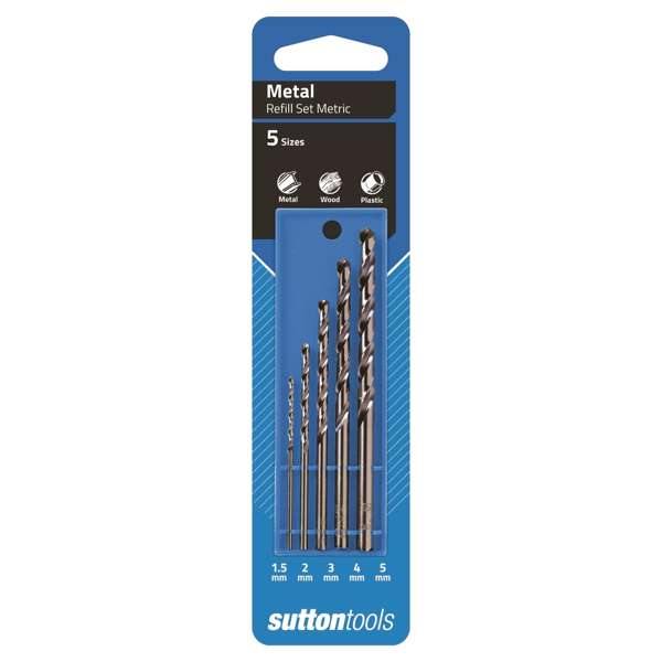 Sutton Tools Metric Viper Drill Bit Refill Set 1.5-5mm - 5 Piece