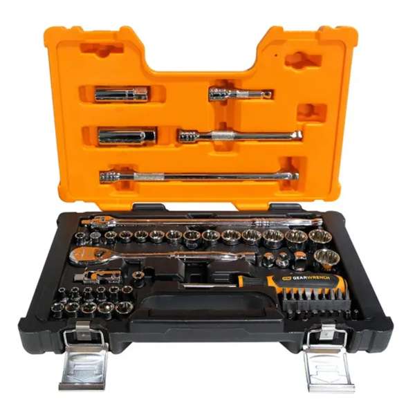 Gearwrench 1/4 & 3/8” Drive Metric & SAE Socket Set - 57 Piece