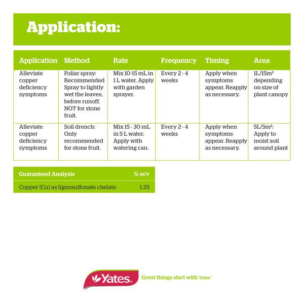 Yates Leaf Greener Copper Chelate Fertiliser 500ml