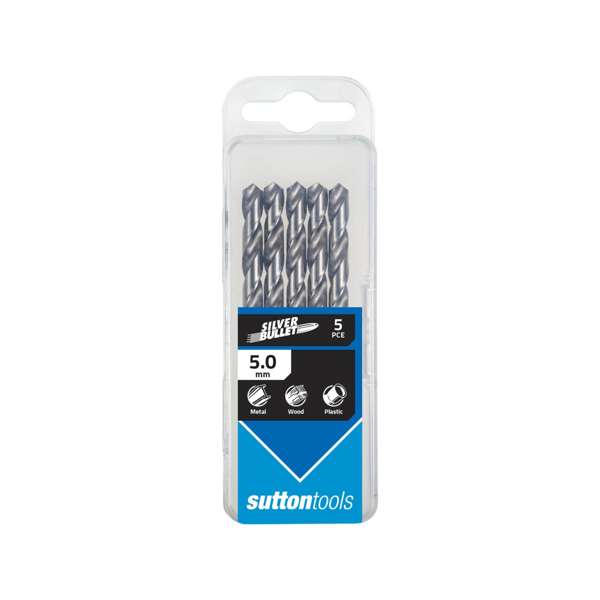 Sutton Tools 5.0mm Metric HSS Jobber Drill Bit - 5 Pack