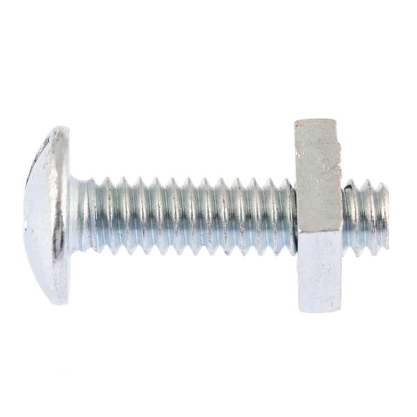 Zenith Bolt & Nut Mushroom Zinc Plated 1/4" x 25mm - 50 Pack