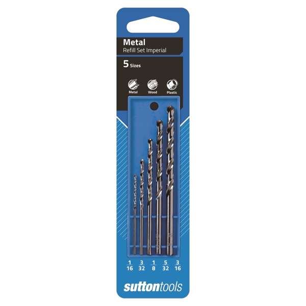 Sutton Tools Imperial Viper Drill Bit Refill Set 1/16-3/16" - 5 Piece